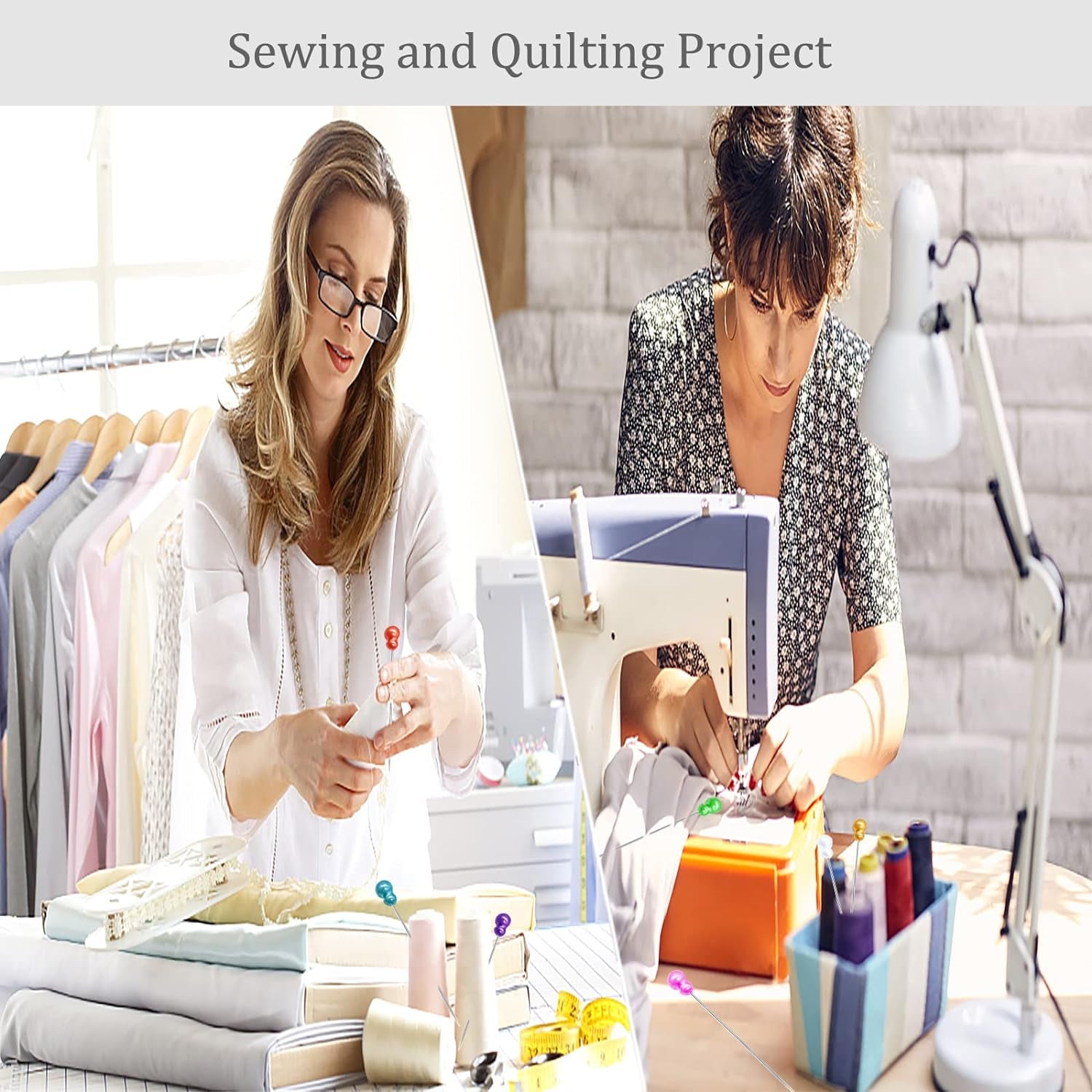 200Pcs Sewing Pins, Straight Pins with Gourd Pearlized Head Pin, Long 2.2 Inch Sewing Pins for Fabric, Multicolor Quilting Pins for Crafts Dressmaker DIY Decoration, Stick Pins for Sewing Project