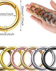 18 Pcs Spring O Rings Alloy round Spring Clips Circle Trigger Spring O Ring 35Mm Snap Buckle Clasp O Rings Keyring Hook Snap Clip for Keychains Bags Purses Handbags DIY Crafts, 6 Colors