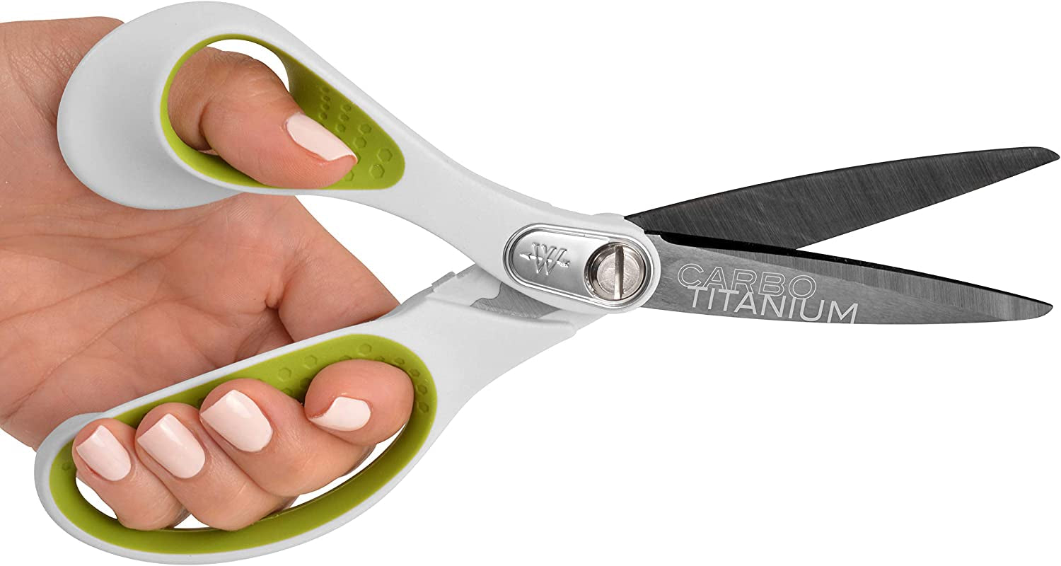 16935 8-Inch Heavy-Duty Lefty Carbo-Titanium Scissors for Office and Home, Straight (16935)