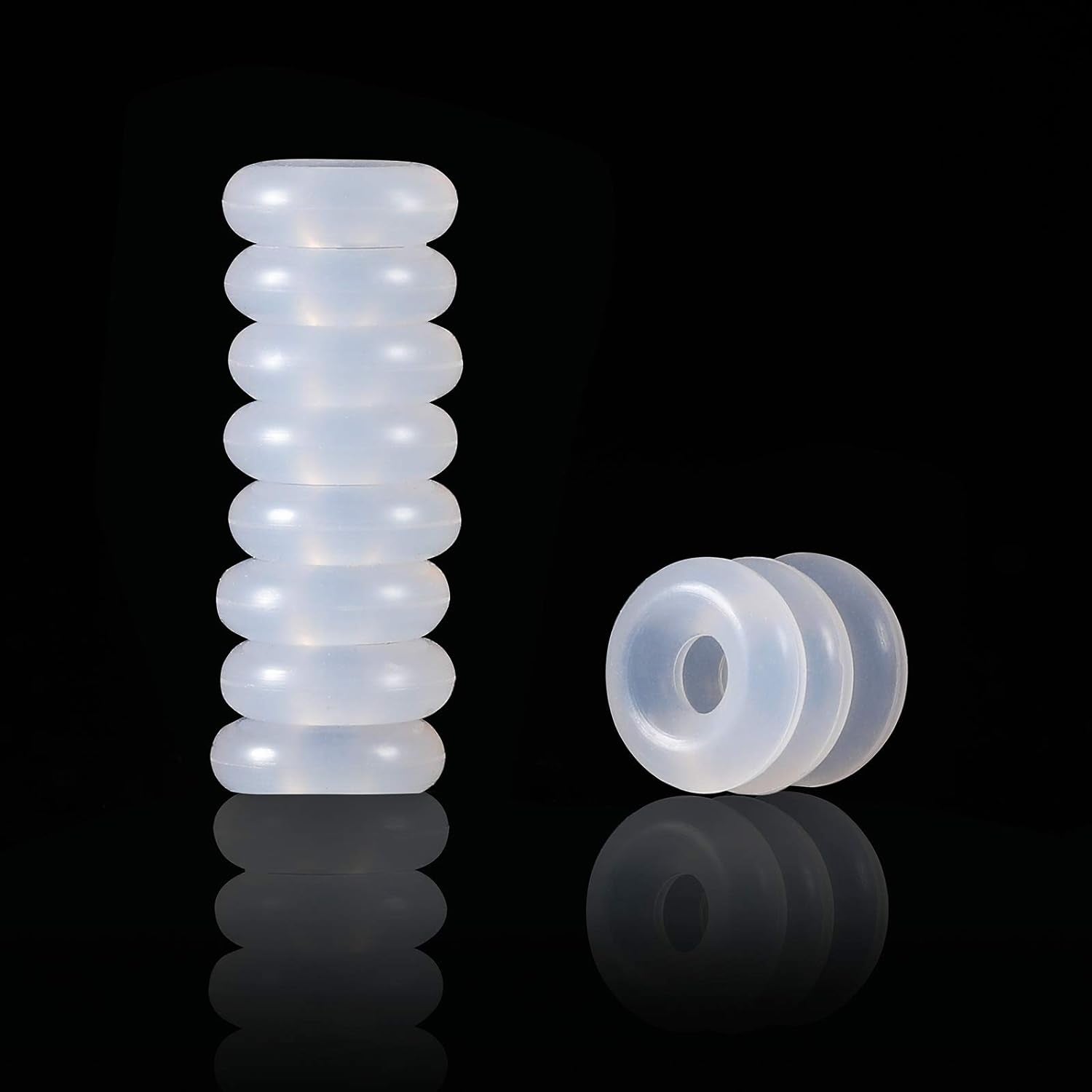 300 Pieces Silicone Rubber Stopper Rings Clear Rubber O Rings Rubber Spacer Beads Rings for Bracelet Necklace DIY Jewelry Making Accessories