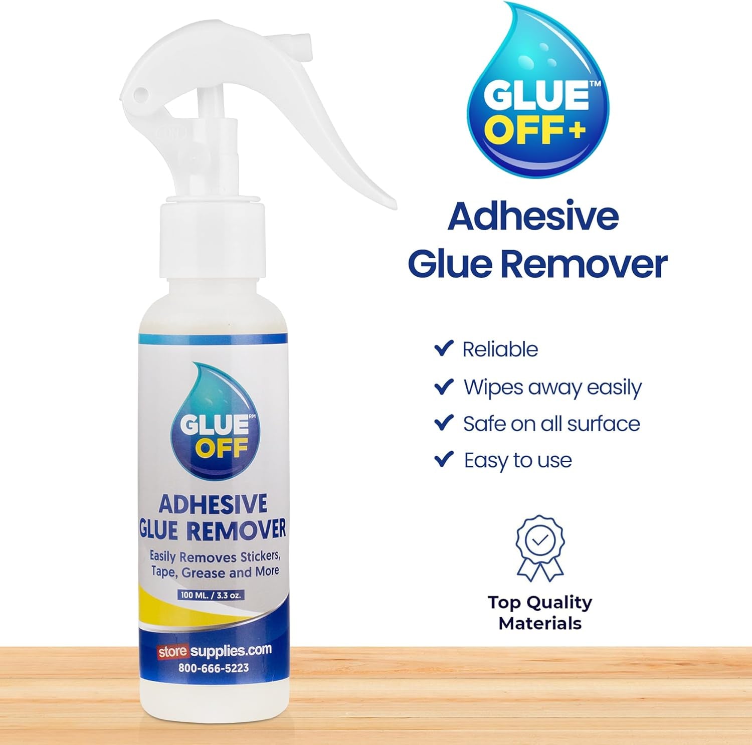 Glue off Adhesive Remover 3.3 Fl. Oz & Scraper with Plastic Razor for Removing Labels (Adhesive Remover & Scraper W/Plastic Razor)