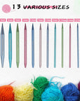 13 Pairs of Interchangeable Circular Knitting Needles Set