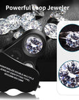 2 Pack Jewelers Loupe, 30X 60X 90X Illuminated Jewelers Eye Magnifier and Magnifying Glass Loop with UV Black Light and Bright LED Light for Gems, Jewelry, Diamond, Coins, Stamps (Black)