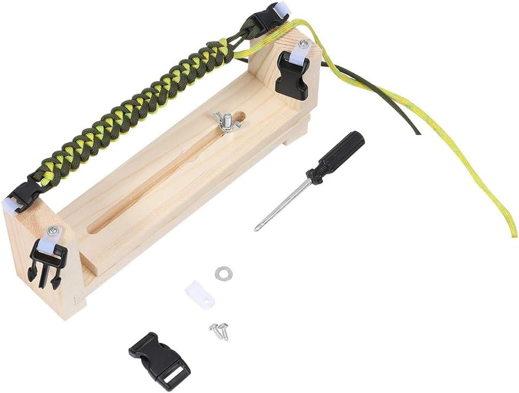 Adjustable Length Paracord Jig Bracelet Maker Wooden Frame-Paracord Braiding Weaving Craft Tool Kit, Wristband Maker
