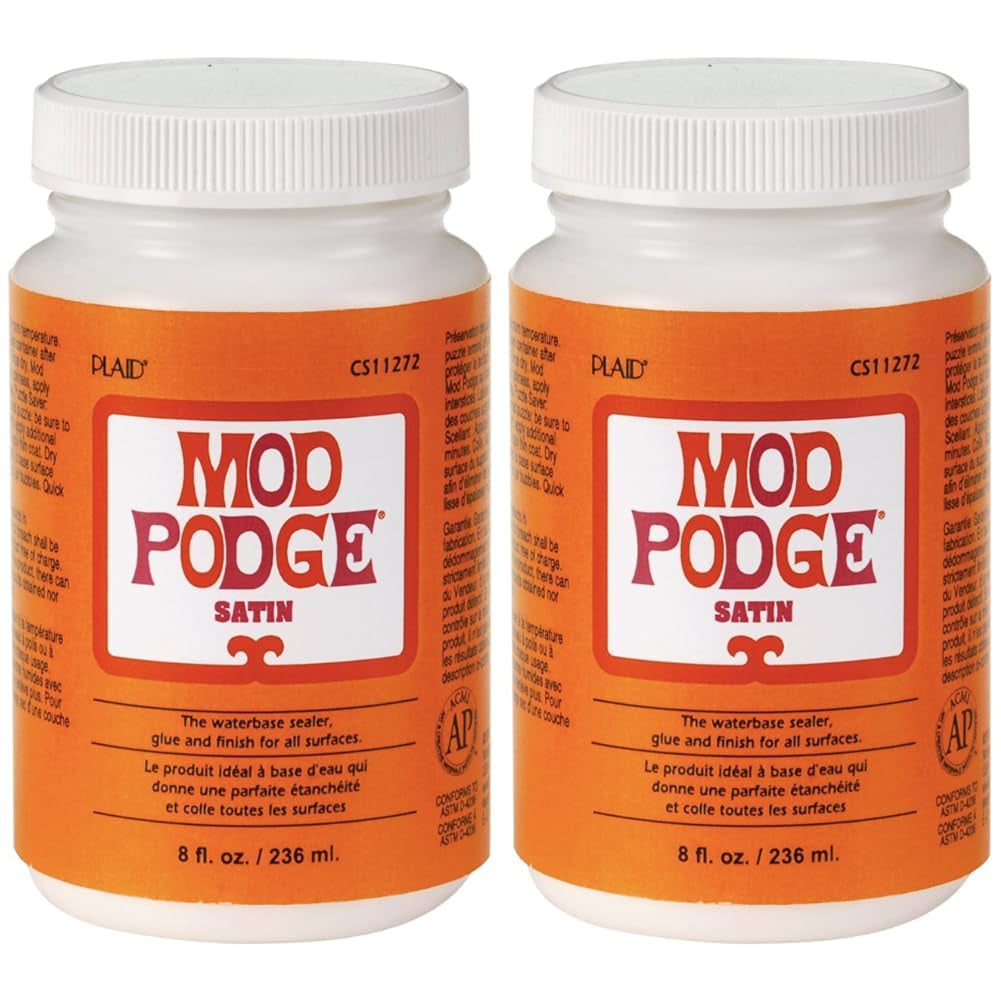 CS11272 8 Fl. Oz. Decoupage Satin Glue, 8 Ounce, Clear