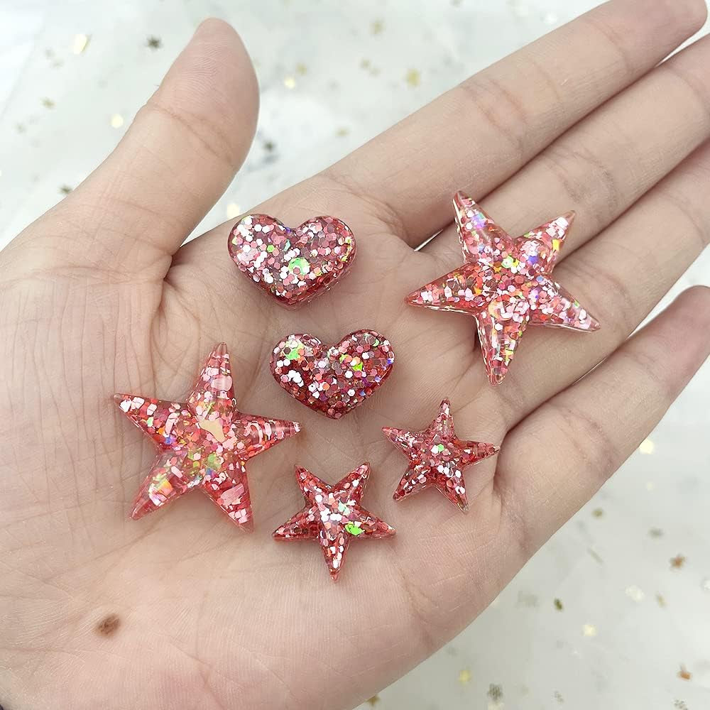 Multi-Functional Small Silicone Molds Set for Resin, Earrings Resin Molds, Hexagon round Crescent Moon Pentagram Heart Molds for Keychain Badge Reel Pendant Charm Earrings Jewelry Making