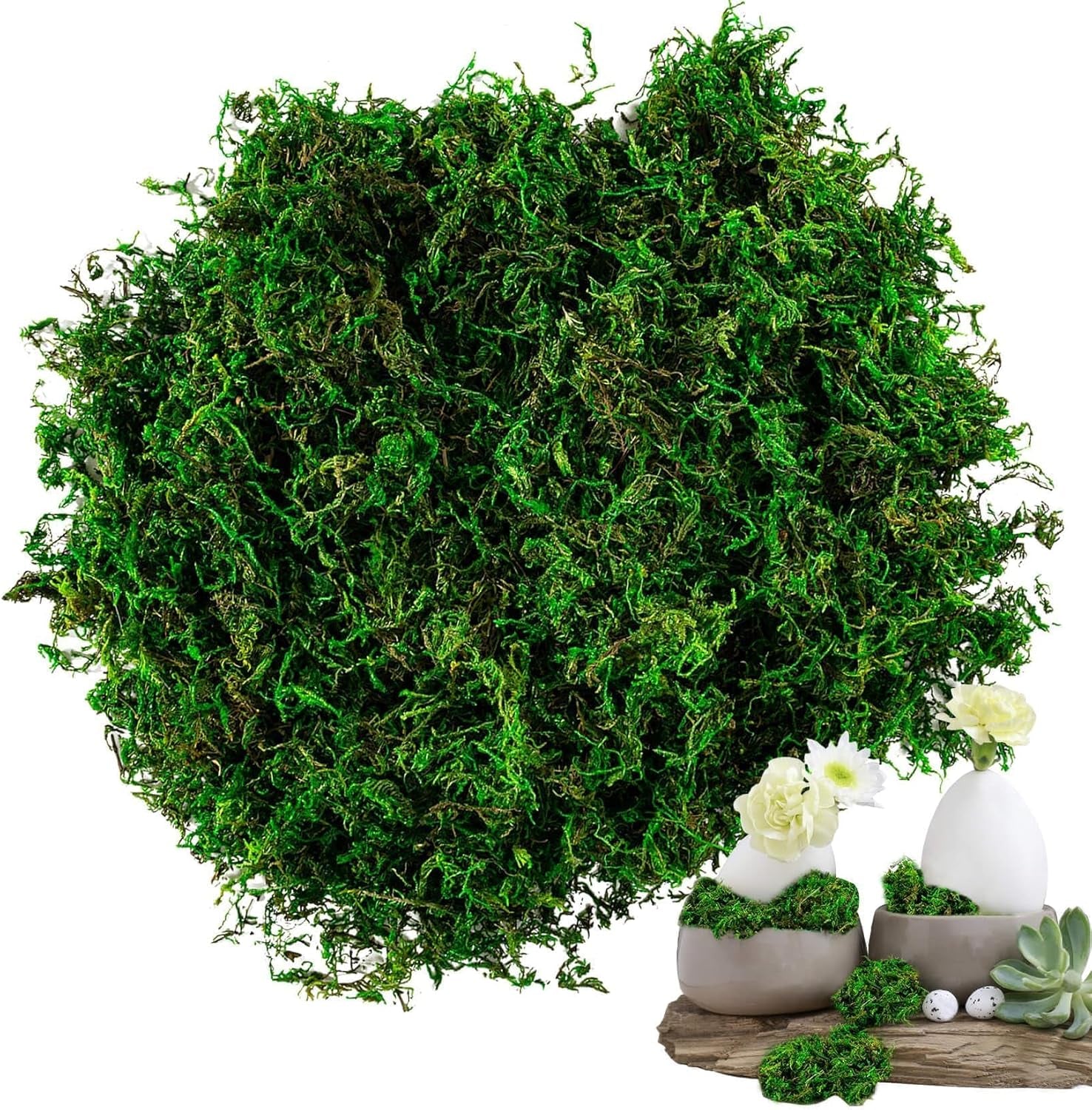 Faux Moss for Potted Plants Artificial Moss for Crafts Fake Moss Decor Green Moss for Crafts Fairy Garden Plants Filler Decorative Moss Table Centerpieces Wedding Christmas Crafts Party Decor