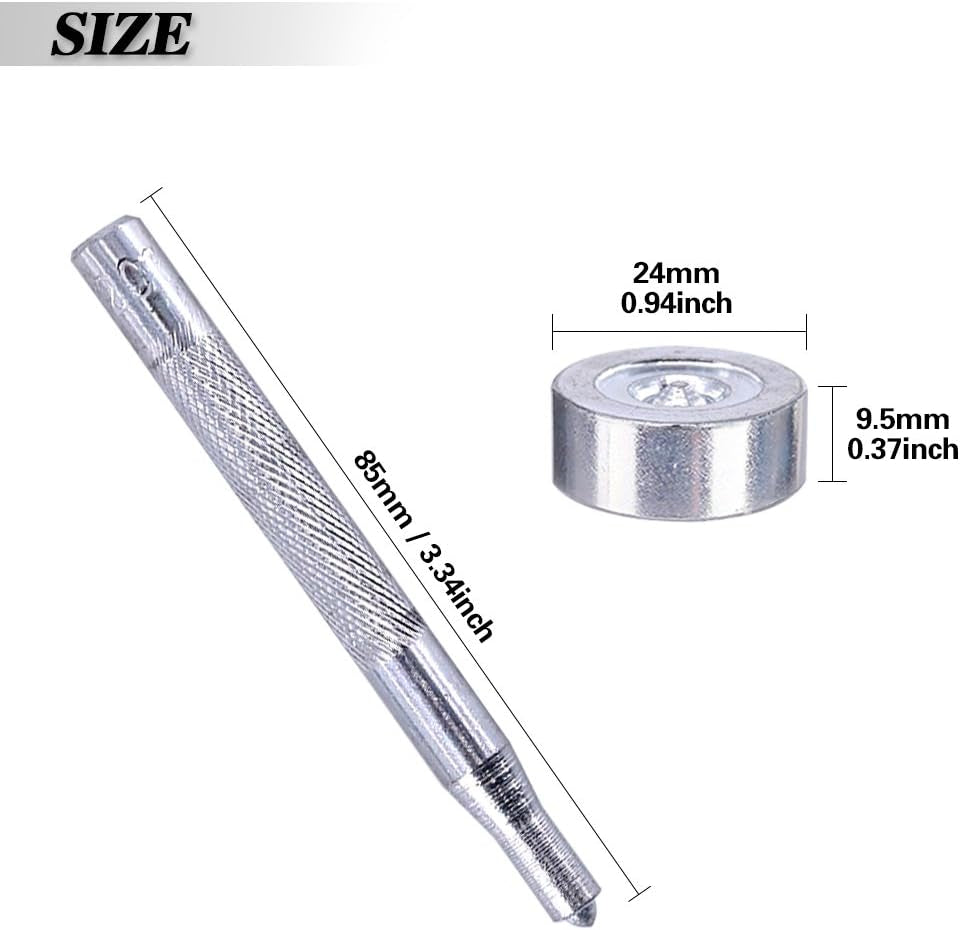 120-Pieces Stainless Steel Marine Grade Canvas and Upholstery Boat Cover Snap Button Fastener Kit with 2Pcs Setting Tool (40 Sets)- Silver