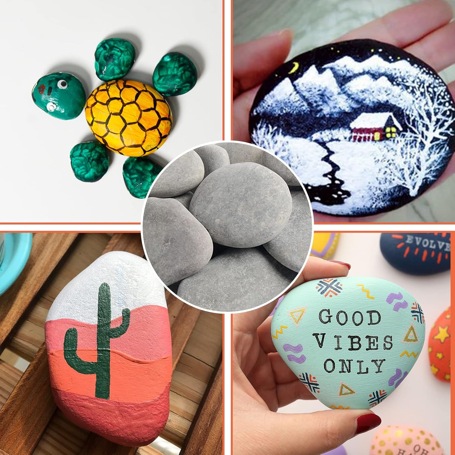 30 Rocks for Painting, 1.2-3.5 Inches Painting Rocks Bulk, Smooth River Rocks for Painting, Craft Rocks for Painting, Kindness Rocks, Outdoor Garden Rock Art, Kids Crafts Painting Rock