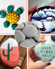 30 Rocks for Painting, 1.2-3.5 Inches Painting Rocks Bulk, Smooth River Rocks for Painting, Craft Rocks for Painting, Kindness Rocks, Outdoor Garden Rock Art, Kids Crafts Painting Rock