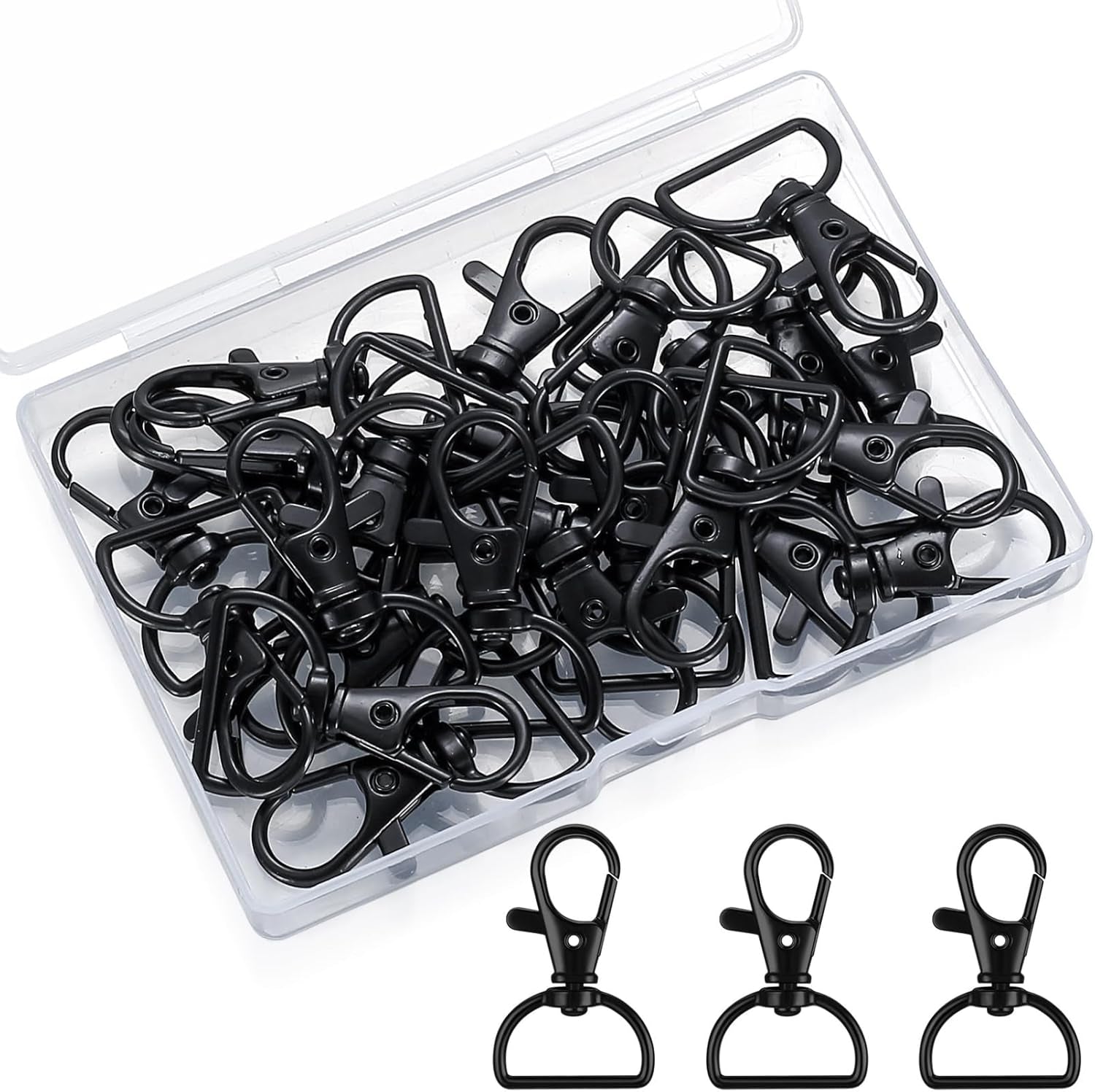-50 Pcs Keychain Clips,Swivel Clasps Lanyard Snap Hooks,Keychain Hook, Key Chain Rings,Lobster Claw Clasps,D Ring Keychain Clasps,Key Chain Clip Hooks for Purse Hardware Sewing Craft Keychains