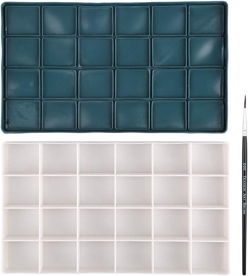 Artist Paint Saver Palette 24 Wells with 1 Fine Paintbrush