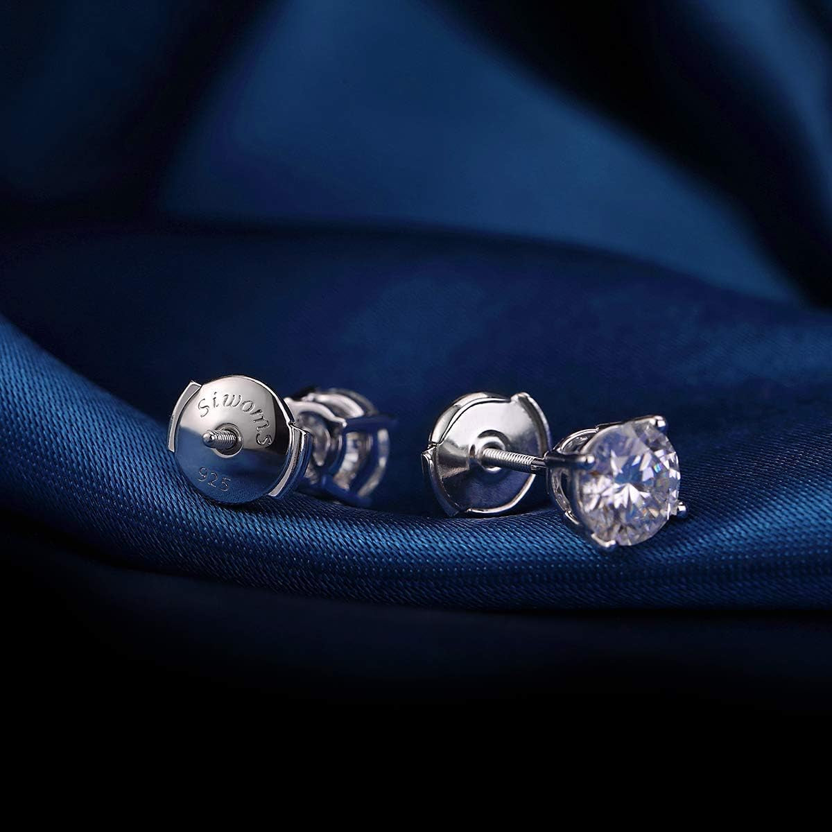 2-Pairs 14K Gold Locking Earring-Back Replacements for Studs, Hypoallergenic 925 Silver Secure Backings (No Fading, Comfort)