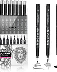 Art Pens, Black Drawing Pens 8 Size Ink Pens Set for Artist Writing, Sketching, Manga, Anime