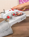 Stitch Quick + (Two Thread) Hand Held Mending Machine, White (01774)