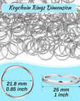 100 Pack Keyrings, Split Key Rings Bulk for Keychain and Crafts (1 Inch)
