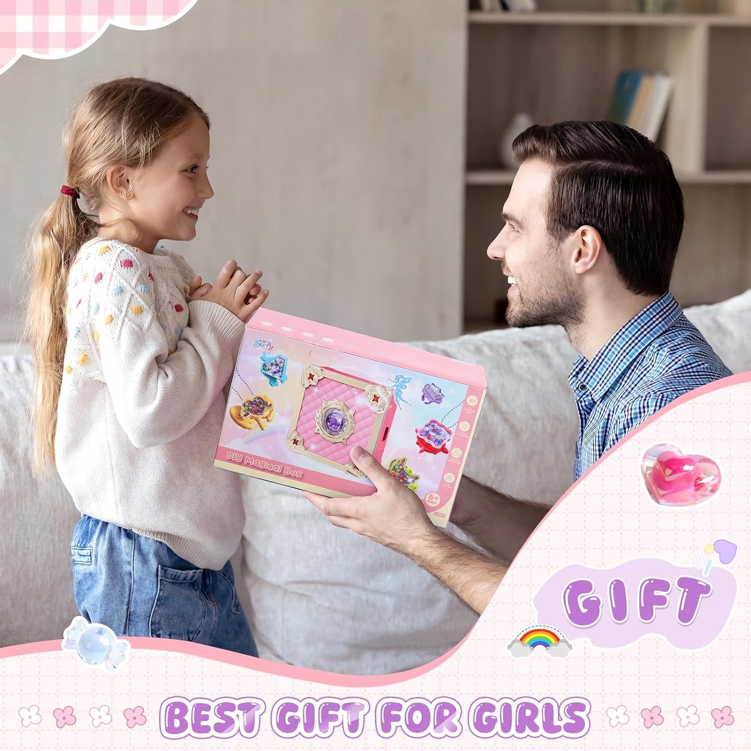 Girl Toys Craft Kit Magic Jewelry Making Kit,Kids DIY Magic Box,3D Magic DIY Kits for Girls 146 Pcs,Little Magic Mixie,Jewelry Craft Kits for Girls Ages 6+,Girls Birthday Gifts