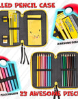 Pencil Case for Boys, Pikachu Filled Pencil Case Stationery Set