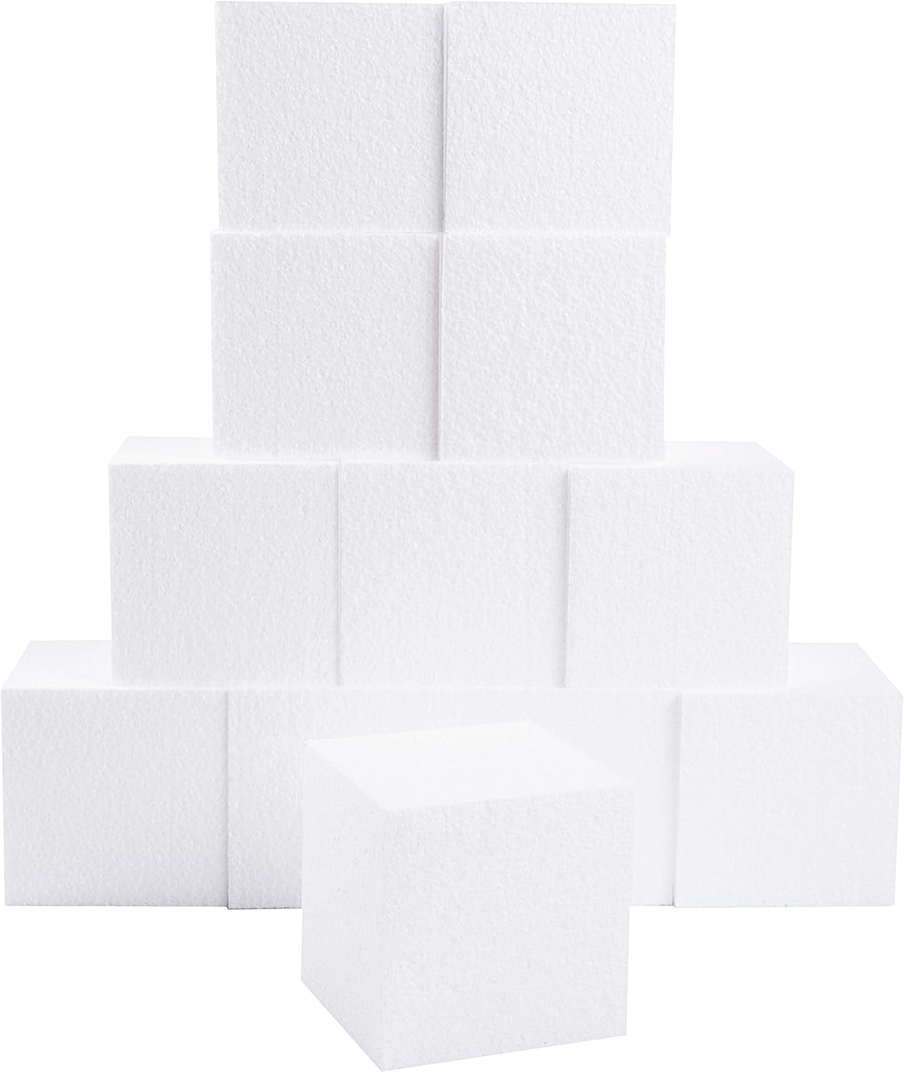 Silverlake Craft Foam Block - 6 Pack of 4X4X4 Foam Cubes, EPS Polystyrene Blocks for Crafting, Modeling, Art Projects and Floral Arrangements - Sculpting for DIY School & Home Art Projects (6 Pack)