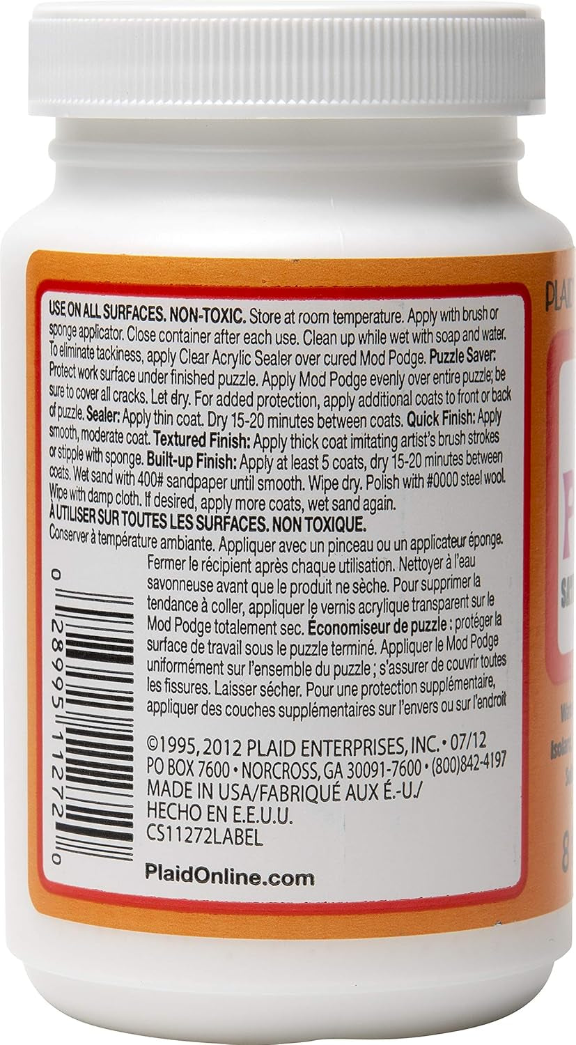 CS11272 8 Fl. Oz. Decoupage Satin Glue, 8 Ounce, Clear