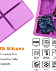 3 Pack Silicone Soap Molds 6 Cavities Silicone Soap Mold Rectangle Oval and Flower Shapes Soap Molds for Soap Making Handmade Cake Chocolate Biscuit Pudding Jelly Ice Cube Tray