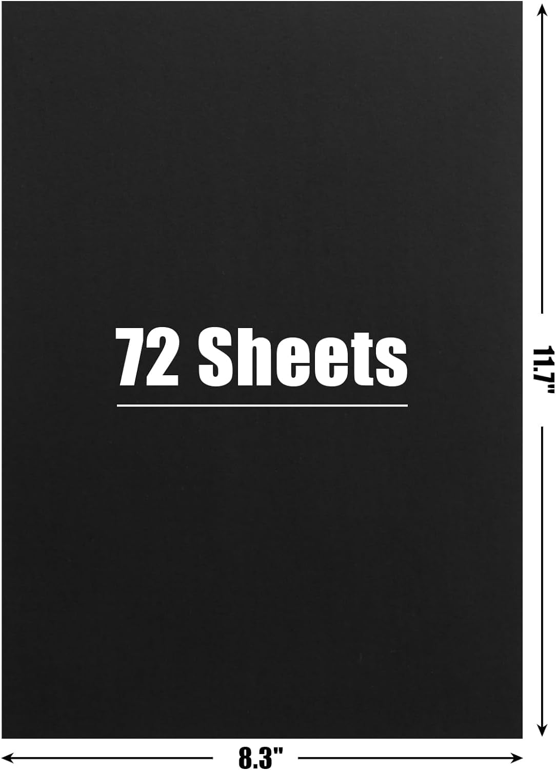 72 Sheets Cardstock for Craft, Black Cardstock Paper A4 Construction Card Stock Paper for Kids Card Making Kids Art Crafts Scrapbooking