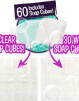 DIY Soap Making Kit Refill Pack - 60 Soap Cubes for the Super Soap Studio Kit- 30 Clear and 30 White Soap Cubes Included- Make Your Own Soap for Boys Girls- Fun Education Activity for Kids 6+