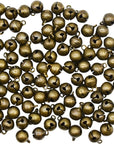100PCS Small Jingle Bell 1/2 Inches Vintage Bronze Mini 10Mm Alloy Beads DIY for Jewelry Findings Sewing Wedding Doors Crafts