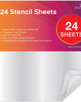 Easy Cut Stencil Sheet Set of 24-12”X12” Acetate Mylar for Cricut Vinyl Cutting – Craft Material