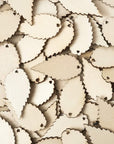 100-Piece Natural Unfinished Blank Wooden Leaf Flat Pendants Antiquewhite 1.96X1.02 Inch