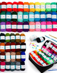 62 Acrylic Yarn Skeins, 2170 Yards Yarn for Knitting and Crochet, Includes 2 Crochet Hooks,2 Weaving Needles,10 Stitch Markers, Perfect Beginner Kit for for Adults Kids