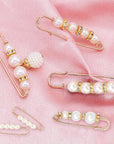 8 Pcs Pearl Brooch Pins,Safety Pins for Clothing Dress Pants Skirt Cardigan Collar，Faux Pearl Rhinestones Brooches for Women Girls Pants Extender Safety Pins
