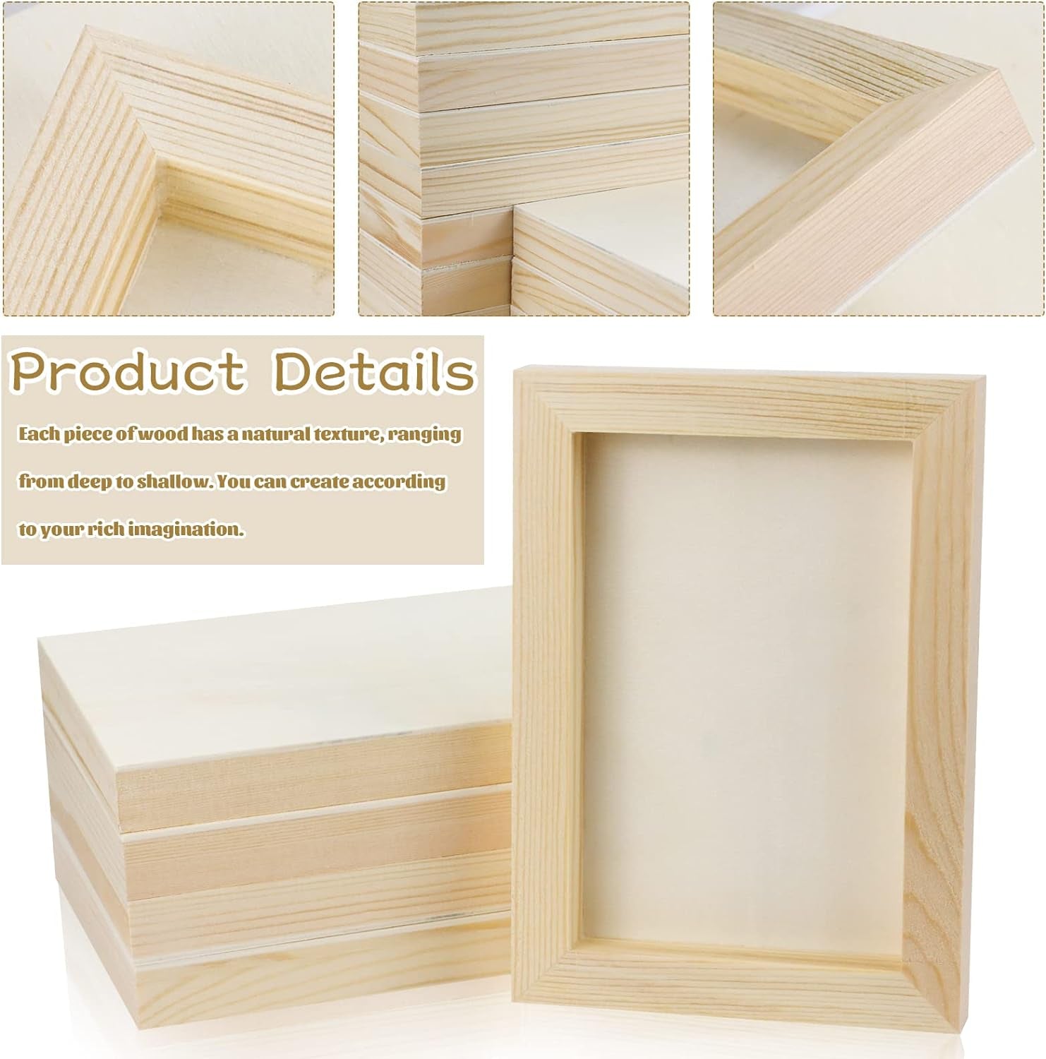 10 Pcs 5X7 Wood Panel Boards, Unfinished Wood Canvas Wooden for Painting, Arts, Pouring Use with Oils, Acrylics