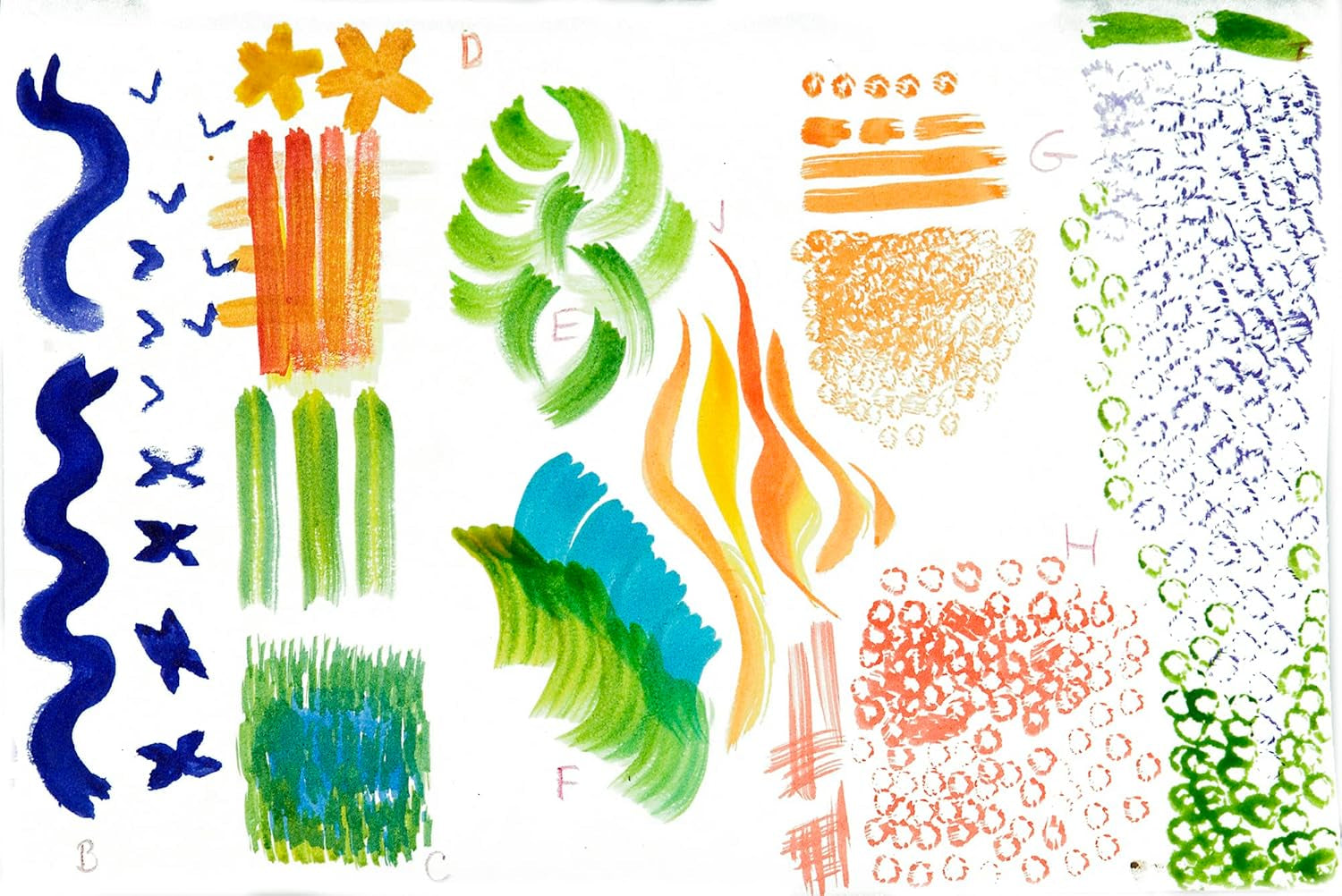 FX Special Effects Paint Brush Set Unique Ribbon, Multi-Line, Angular Dabber Style Professional Artist Paintbrushes for Watercolor, Thinned Acrylics &amp; Oil Paint - Set of 10