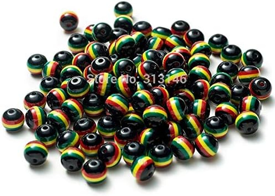 100Pc Black round DIY Loose Spacer Acrylic Rasta Bead for Handmade Beading Bracelet Necklace Jewelry Making Accessories 6/8/10Mm (8Mm(100Pcs))