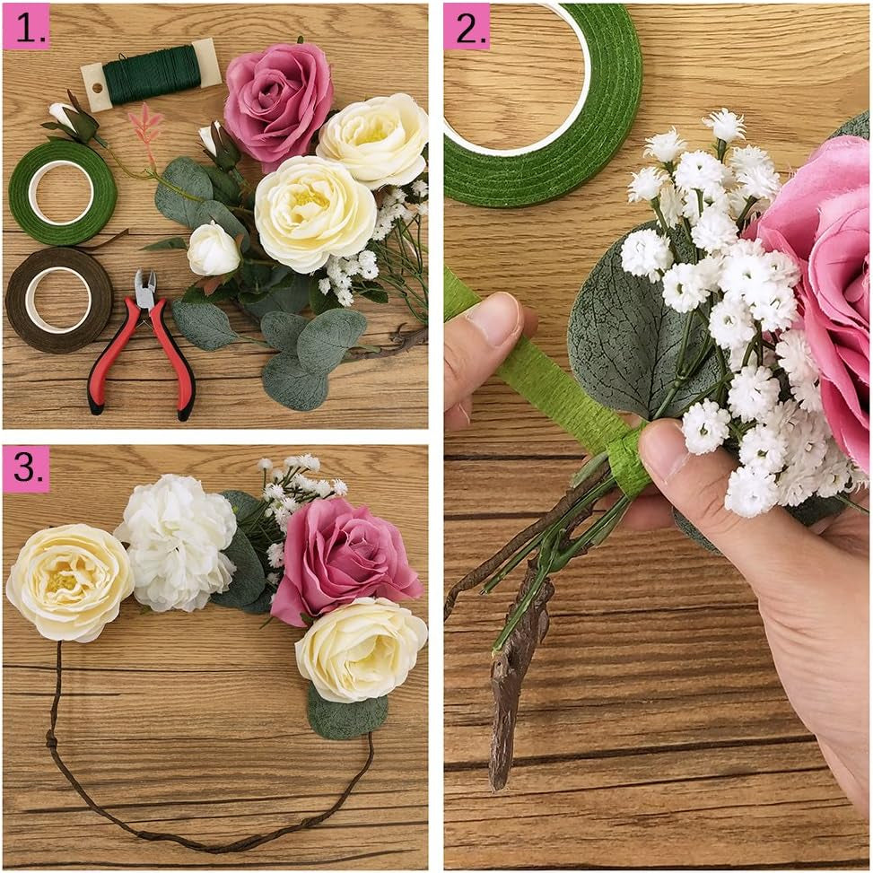 Floral Arrangement Kit Floral Tools Wire Cutter Stem Wire Floral Wire 26 Gauge and 22 Gauge Wire Green Floral Tapes for Bouquet Stem Wrap Florist