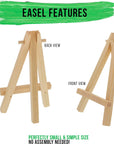 5" Mini Natural Wood Display Easel (Pack of 24), A-Frame Artist Painting Party Tripod Easel - Tabletop Holder Stand for Small Canvases, Kids Crafts, Business Cards, Signs, Photos, Gift