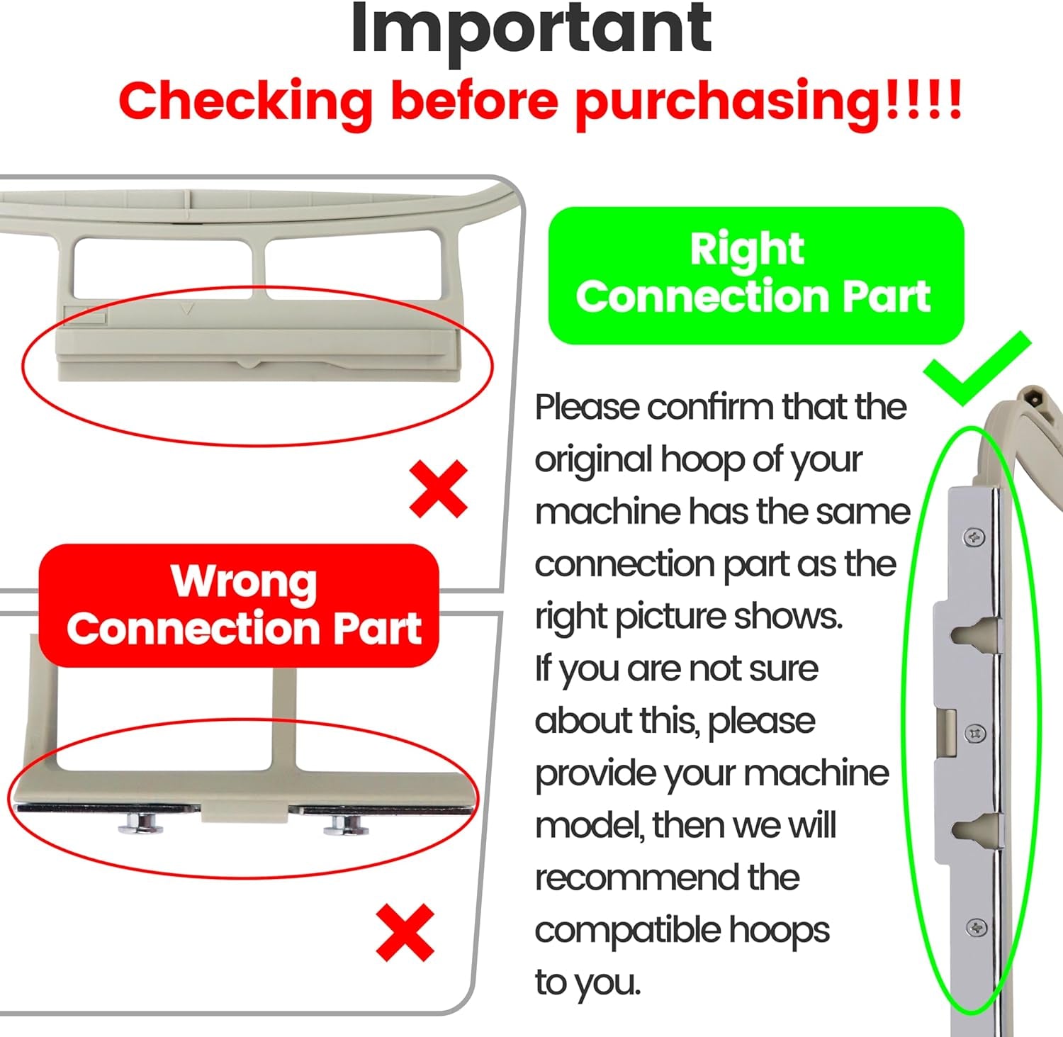Embroidery Machine Hoop SA444 with 5"X7" Embroidery Area for Brother PE800 PE780D PE770 PE700 PE750D SE1900/1800 Innovis 1250D/1200 & Babylock Accord /Emore /Ellure