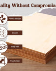 Basswood Sheets 12"X12"X 1/8", 12 Pack Plywood Sheets 3Mm with Smooth Surfaces for Laser Cutting Engraving, Unfinished Wood for Crafts, Wood Burning, Architectural Models, Staining