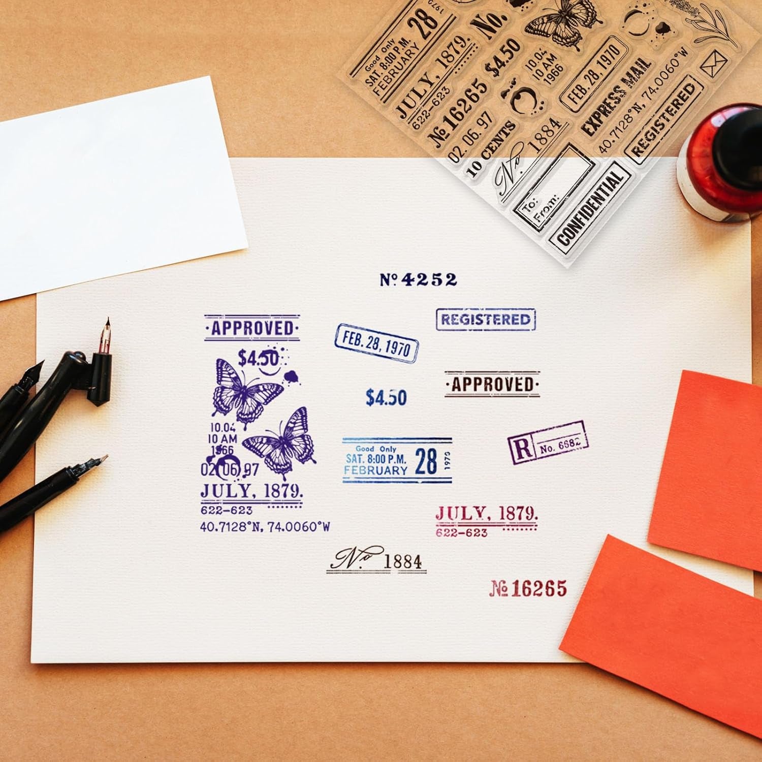 Retro Postmark Clear Stamps for DIY Scrapbooking Vintage Air Mail Silicone Clear Stamp Seals 15X15Cm Transparent Stamps for Cards Making Journal Home Decoration DIY-WH0372-0024-US19