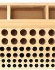Leather Working Tool Holder, 98 Holes Wooden Leathercraft Tool Rack Stand Organizer with 3 Slots, Making Punch Tools Storage