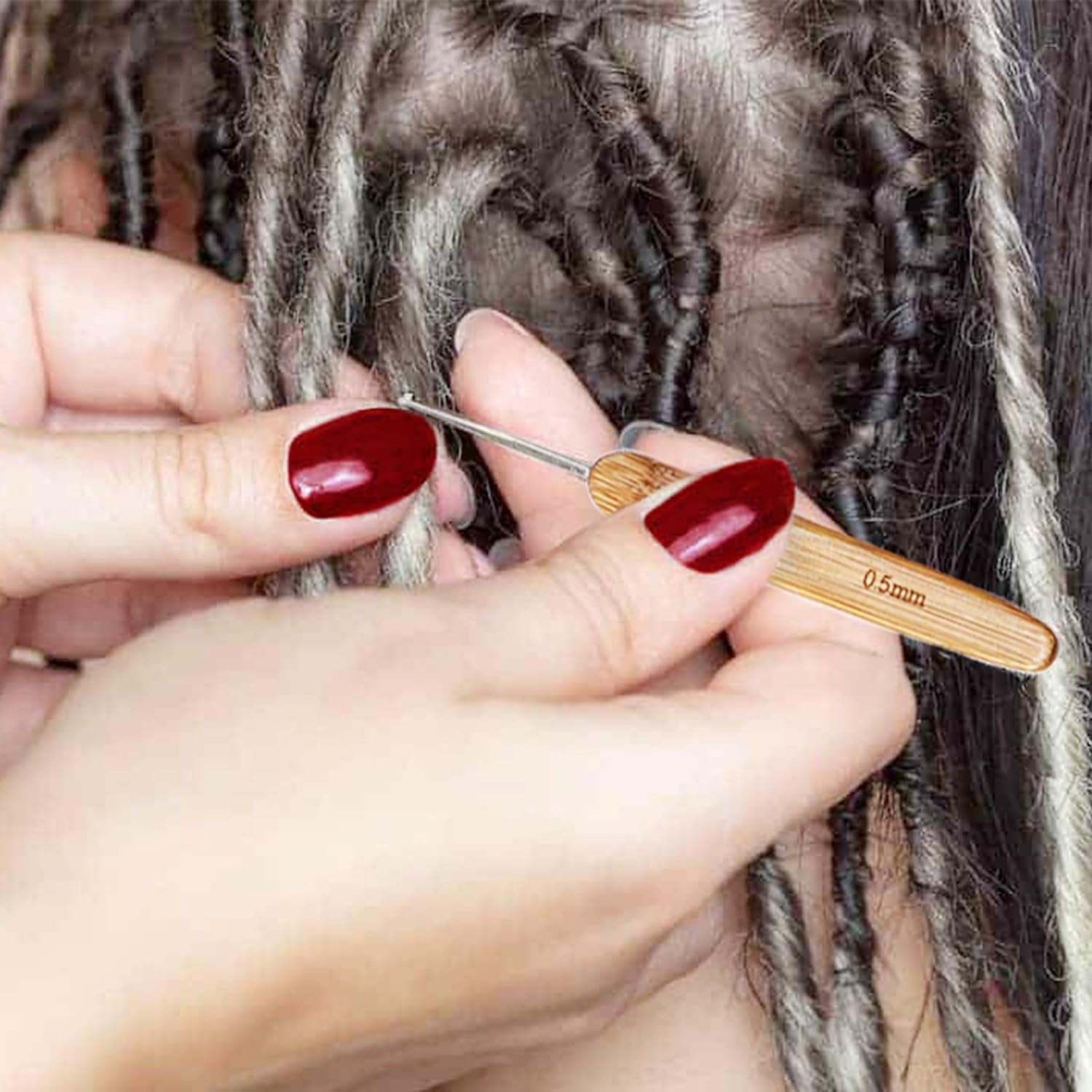 9 Pcs Crochet Hooks for Hair, Latch Hook Tool, Crochet Hair Needle, Hair Locking Tool for Dreads, Interlocking Tool for Locs
