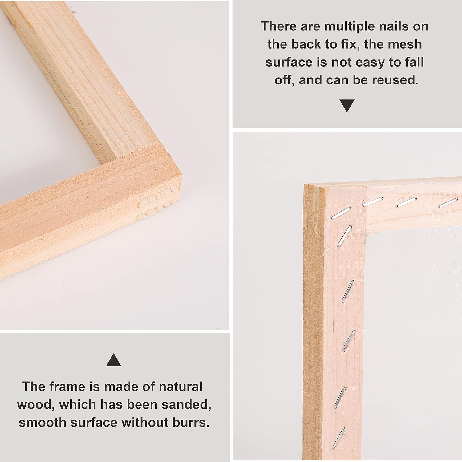 24 Pieces Screen Printing Starter Kit Include 3 Different Size of Wood Silk Screen Printing Frame with Mesh, Screen Printing Squeegees, Scraper, Inkjet Transparency Film, Gloves, and Mask Tape