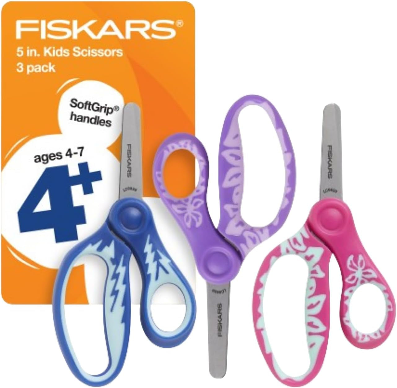 5" Blunt-Tip Glitter Scissors for Kids Ages 4-7 - Scissors for School or Crafting - Back to School Supplies - Pink
