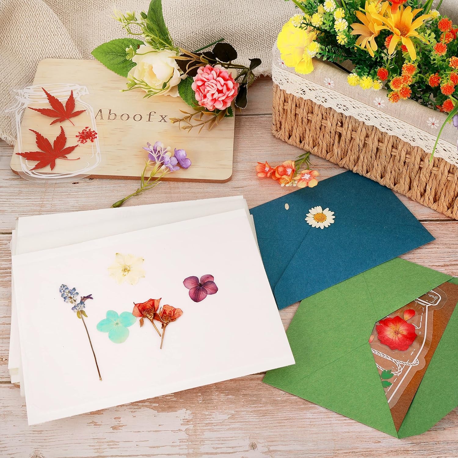 Flower Press Kit, Large Wooden Flower Pressing Kit for Adults Kids, 6 Layers 6.3 X 8.3 Inch Flower Press Leaf Pressing Kit to Making Dried Plants, DIY Flower Preservation Kit Crafts