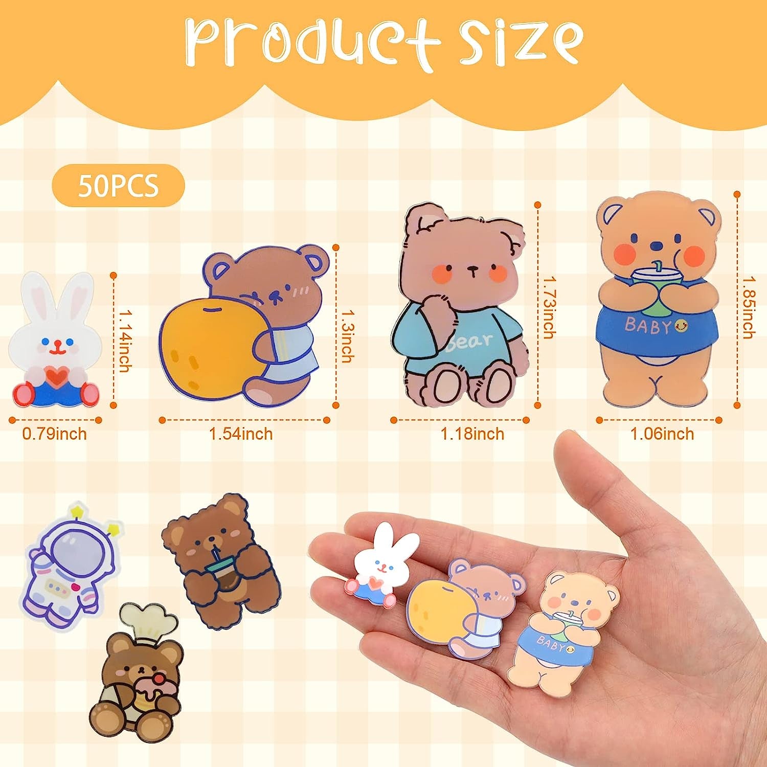 Cute Pins for Backpacks,50 Pcs Kawaii Acrylic Pins, Aesthetic for Girl'S Bags,Hoodies,Hats,Jackets Decorative Clothing Bags Jackets Hat Backpacks Bag Accessories