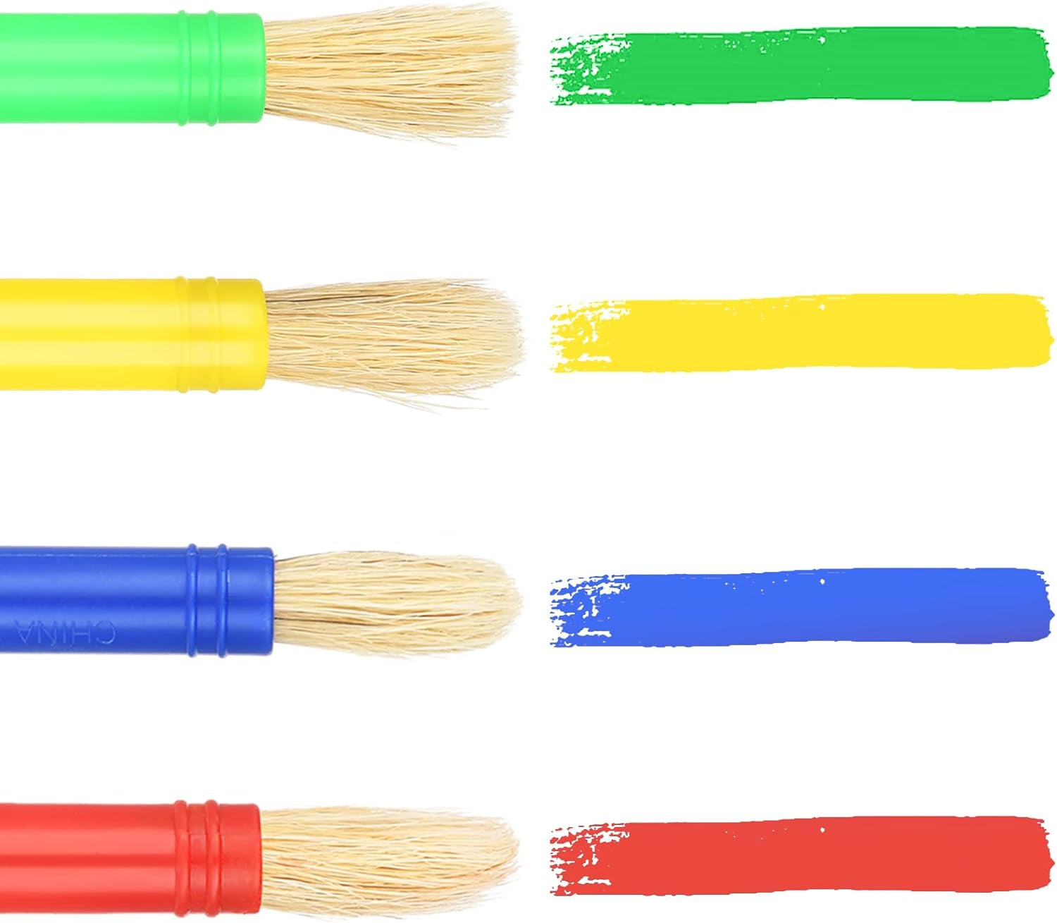 4 Piece Kids Paint Brushes, Jumbo Children'S Paintbrushes Artist Paint Brushes with Easy to Hold Handles Grip Toddler Tempera Paint Brushes Kids Craft Paint Brushes for Kids Painting