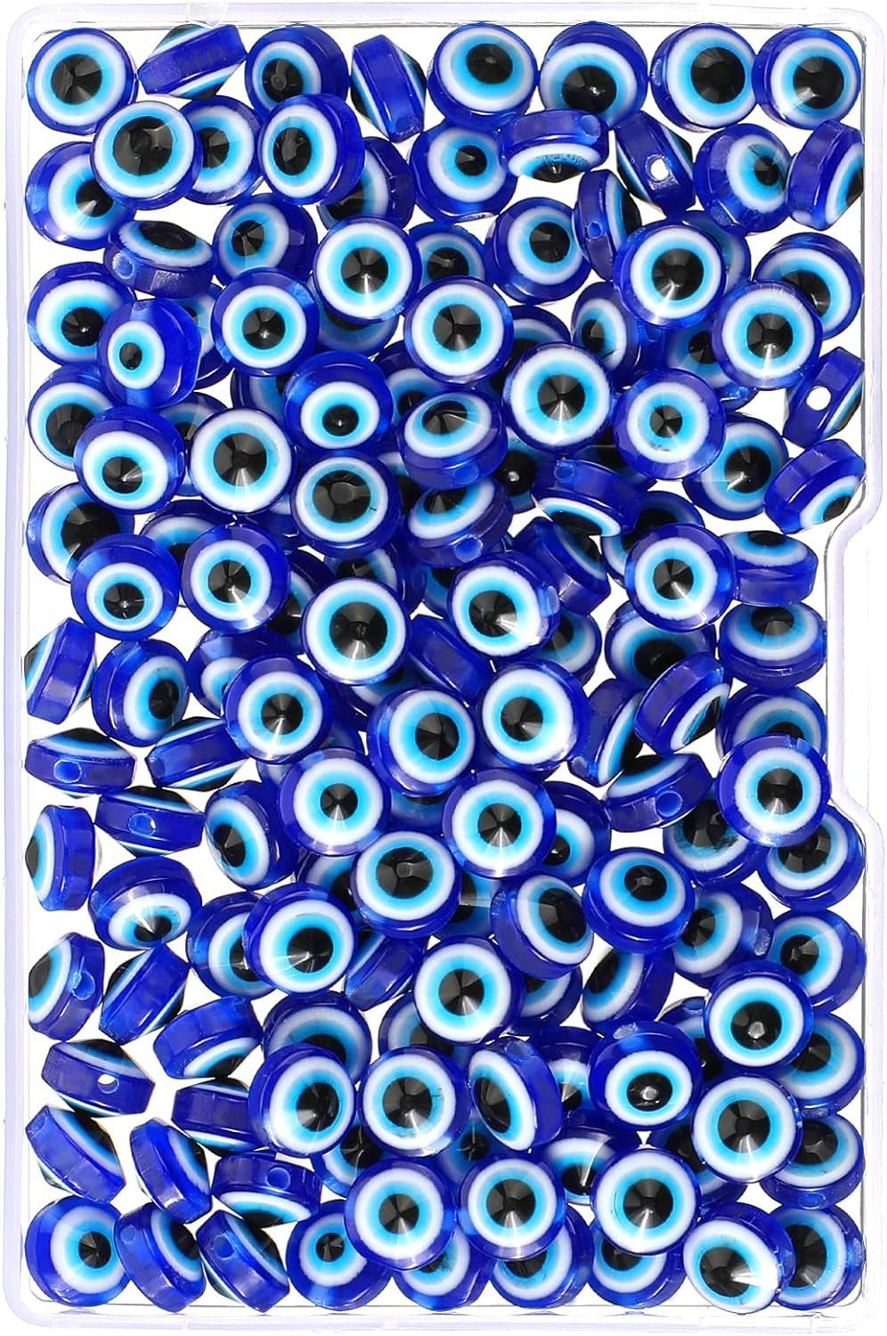 150 Pieces Evil Eye Beads Evil Eye Handmade Resin Beads Charms round Evil Eye Spacer Beads Turkish Handmade Beads for DIY Jewelry Bracelet Earring Necklace Craft Making