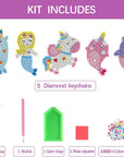 Arts and Crafts for Kids Ages 8-12 - Make Your Own GEM Keychains - 5D Diamond Art Painting by Numbers Kits Girls Kids Ages 3-5 4-6 6-8 Toys Birthday Christmas Gifts Stocking Stuffers