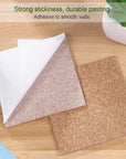60 Pack 4 X 4 Inch Cork Squares Self-Adhesive Cork Tiles Mat with Strong Adhesive-Backed for Wall Decor and DIY Adhesive